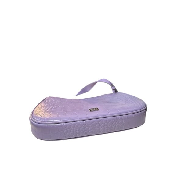 Parisa Wang New York Calf Leather Croc Lavender Charmed Baguette Handbag NWT - Picture 5 of 7